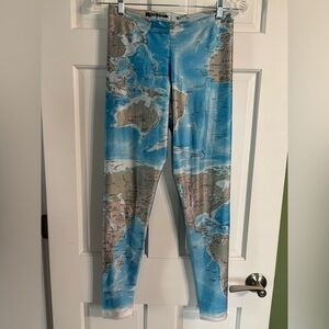 Blackmilk World Map Print Leggings retired design